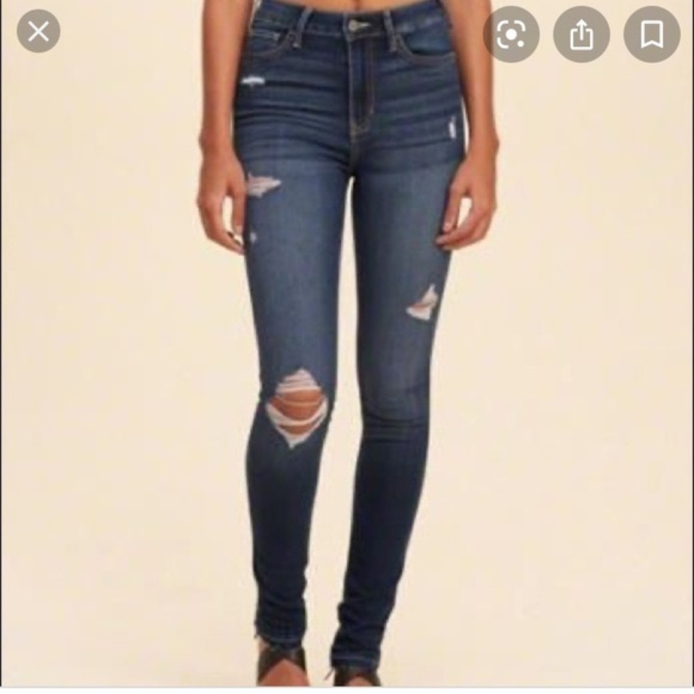 Hollister skinny ripped jeans